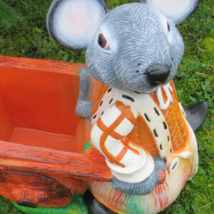 Gärtner-Maulwurf mit Schubkarre als Pflanzkübel, 50 cm hoch 1