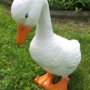 Gartendekofigur weisse Laufente, 40 cm hoch
