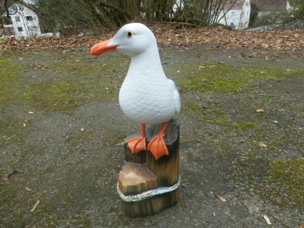 Möwe auf einen Pfahl, für die Gartendeko, 50 cm hoch 8