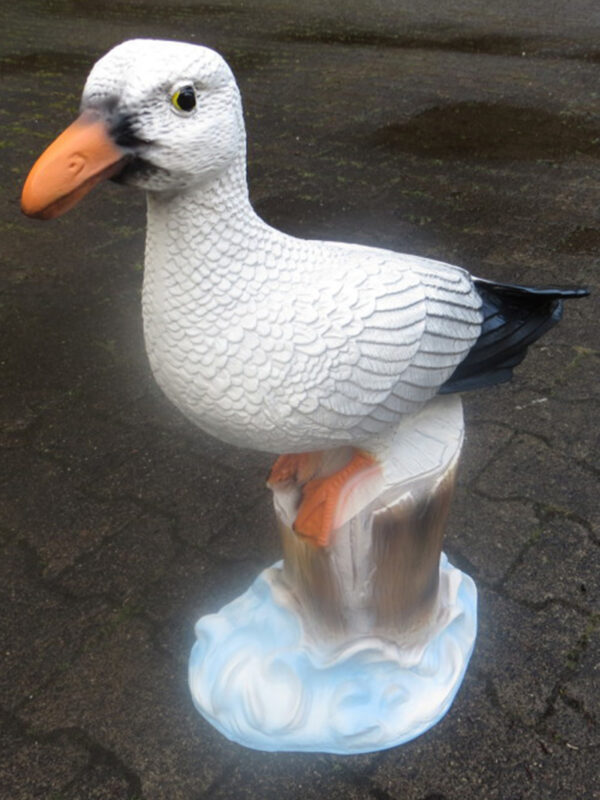 Deko Möwe auf Buhnenpfahl, 60 cm hoch
