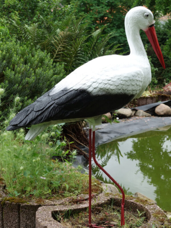 Grosser Storch als Gartendeko, 75 cm hoch