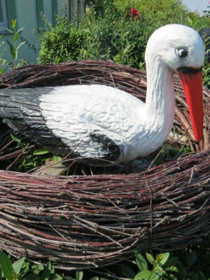 Klapperstorch im Nest für den Garten oder auf’s Haus, Ø 60 cm