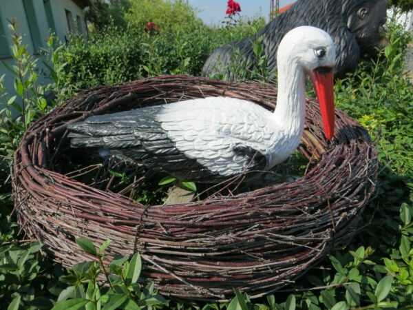 Klapperstorch im Nest für den Garten oder auf’s Haus, Ø 60 cm 2