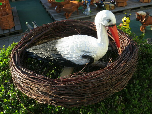 Klapperstorch im Nest für den Garten oder auf’s Haus, Ø 60 cm 4