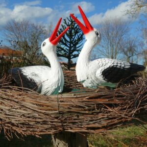 Gartendekofigur 2 Störche im Nest, Ø 80 cm 1
