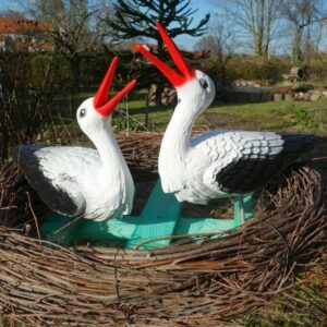 Gartendekofigur 2 Störche im Nest, Ø 80 cm 2