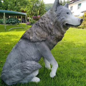 Gartendekofigur sitzender Wolf, 69 cm hoch 4