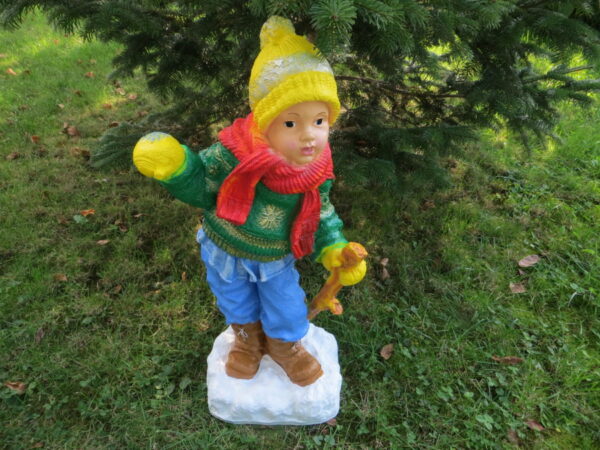 Weihnachtsdeko Figur gross, Junge mit Stock, 75 cm hoch 2