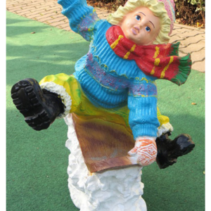 Deko Figur zu Weihnachten - Mädchen auf Snowboard, 55 cm hoch