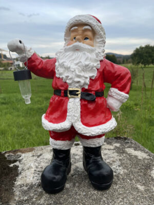 Weihnachtsmann mit Solarbeleuchtung für draussen, 50cm hoch