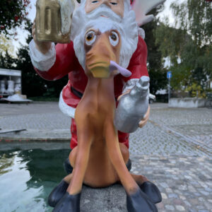 Garten Weihnachtsmann mit Rudolf Rentier, 60 cm hoch 2