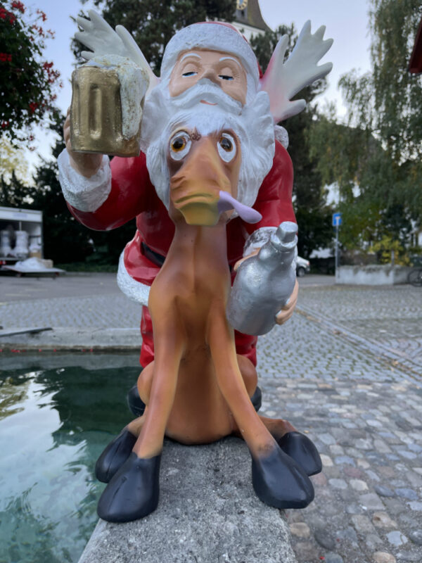 Garten Weihnachtsmann mit Rudolf Rentier, 60 cm hoch 3