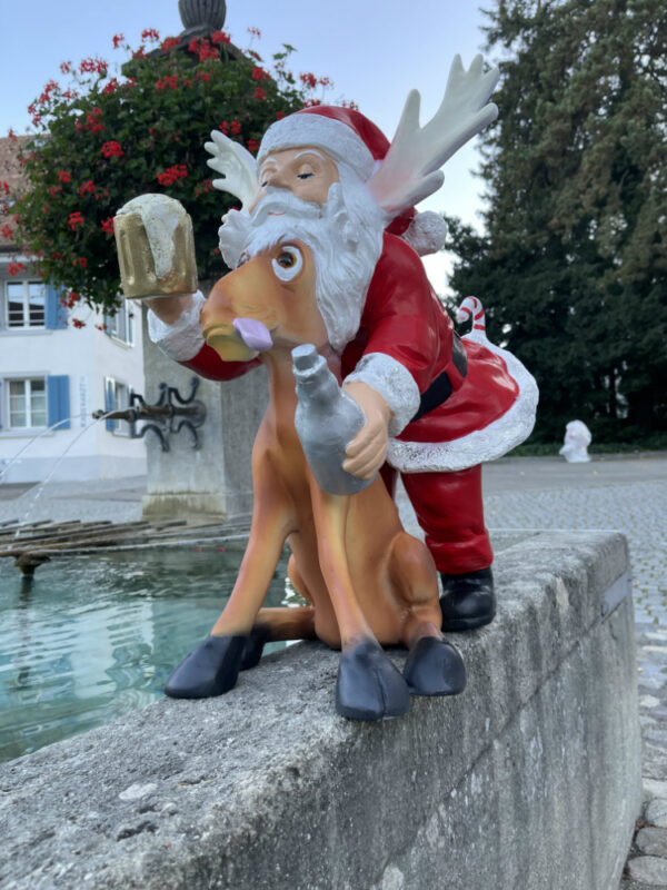 Garten Weihnachtsmann mit Rudolf Rentier, 60 cm hoch 2