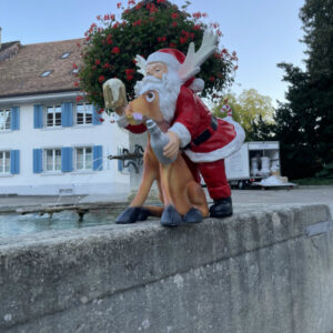 Garten Weihnachtsmann mit Rudolf Rentier, 60 cm hoch 3