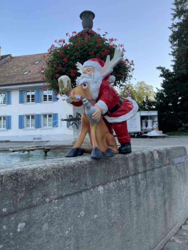 Garten Weihnachtsmann mit Rudolf Rentier, 60 cm hoch 4