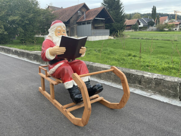 Weihnachtsmann auf dem Schlitten, mit Buch, 130 cm lang 4