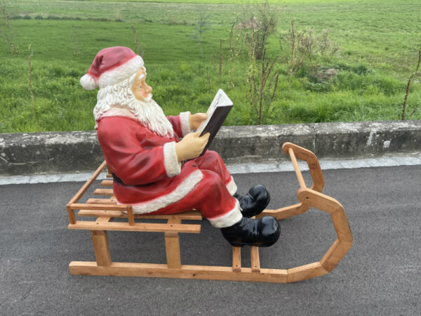 Weihnachtsmann auf dem Schlitten, mit Buch, 130 cm lang 2