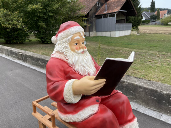 Weihnachtsmann auf dem Schlitten, mit Buch, 130 cm lang 10