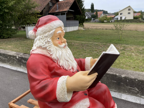 Weihnachtsmann auf dem Schlitten, mit Buch, 130 cm lang 9