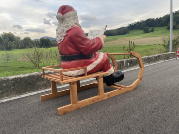 Weihnachtsmann auf dem Schlitten, mit Buch, 130 cm lang 6