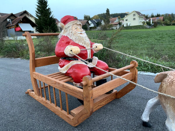 Nikolaus auf Schlitten midi, 80 cm lang