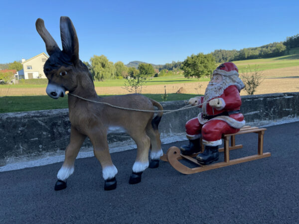 Samichlaus mit Esel und Schlitten, 140 cm lang 3