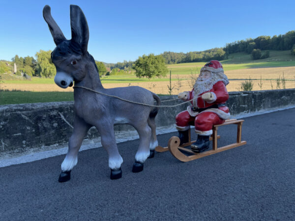 Samichlaus mit Esel und Schlitten, 140 cm lang 2