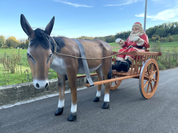 Esel und Samichlaus auf Wagen, 260 cm lang