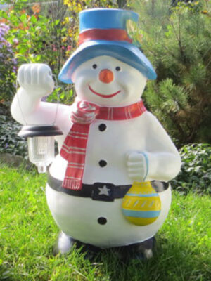 Schneemann LED Solarleuchte, Weihnachtsdeko, 65 cm hoch