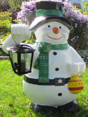 Solar Schneemann aussen als Weihnachtsdeko, 65 cm hoch