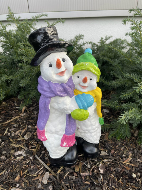 Winterdeko Schneemann hübsches Pärchen, 45 cm hoch 2