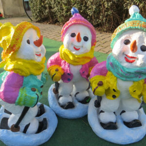 Schneemann Deko Figuren mit Ski, 50 cm hoch 1