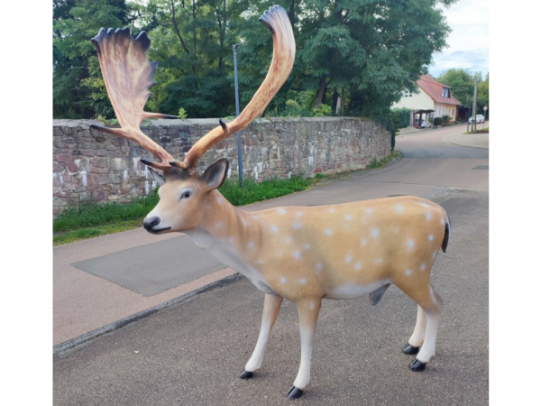 Damhirsch XXL lebensgross Weihnachtsdeko Garten, 175 cm lang