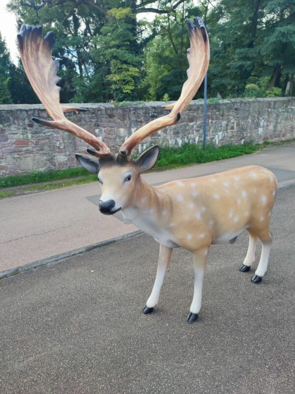 Damhirsch XXL lebensgross Weihnachtsdeko Garten, 175 cm lang 4