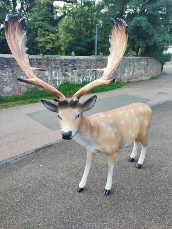 Damhirsch XXL lebensgross Weihnachtsdeko Garten, 175 cm lang 5