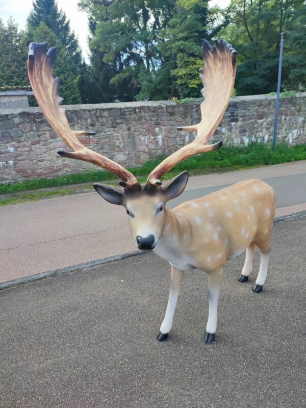 Damhirsch XXL lebensgross Weihnachtsdeko Garten, 175 cm lang 7