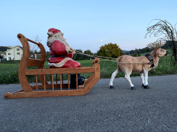 Rentierschlitten mit Weihnachtsmann, 160 cm lang 9