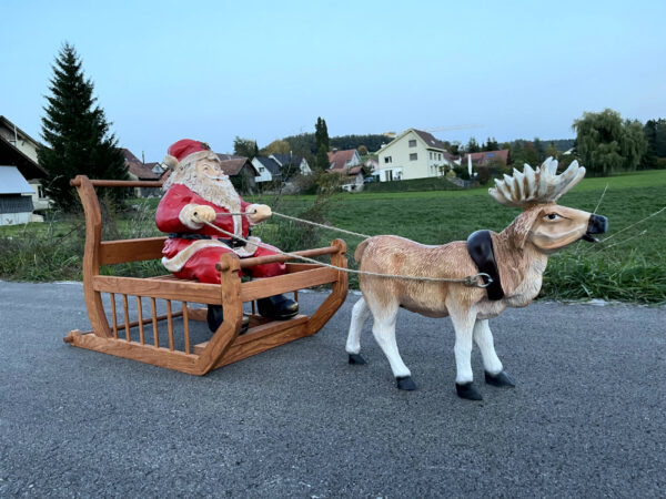 Rentierschlitten mit Weihnachtsmann, 160 cm lang 4