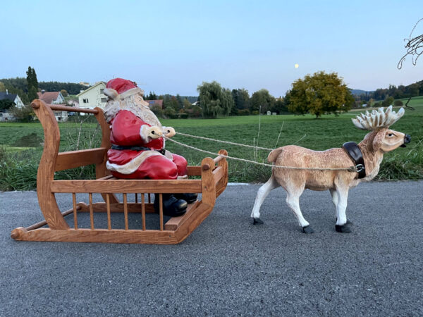 Rentierschlitten mit Weihnachtsmann, 160 cm lang 5