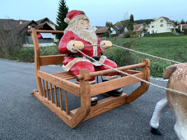 Rentierschlitten mit Weihnachtsmann, 160 cm lang 7