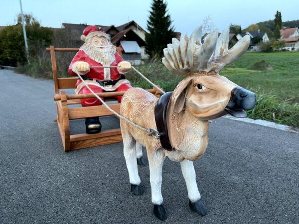 Rentierschlitten mit Weihnachtsmann, 160 cm lang 2