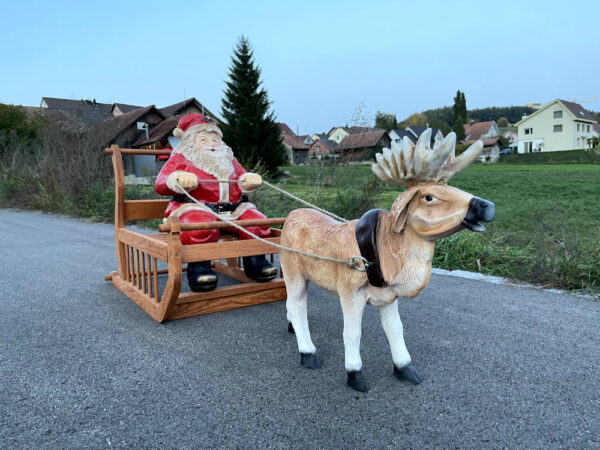 Rentierschlitten mit Weihnachtsmann, 160 cm lang 3