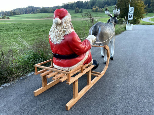 Weihnachtsmann mit Rentierschlitten, 280 cm lang 7