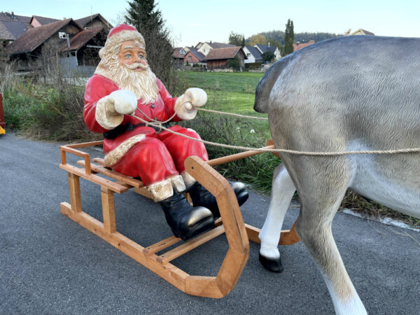 Weihnachtsmann mit Rentierschlitten, 280 cm lang 5