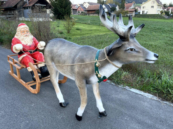 Weihnachtsmann mit Rentierschlitten, 280 cm lang 4