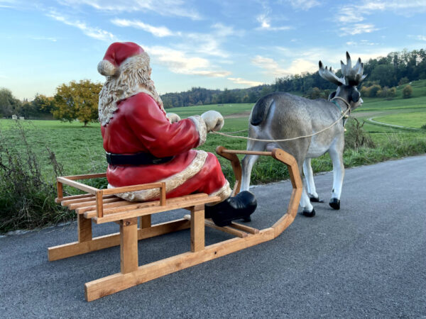 Weihnachtsmann mit Rentierschlitten, 280 cm lang 2