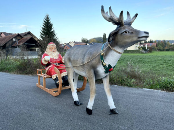 Weihnachtsmann mit Rentierschlitten, 280 cm lang 9