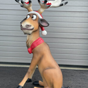 Grosse Rudolf Rentier Weihnachtsdeko, sitzend, 140 cm hoch 1