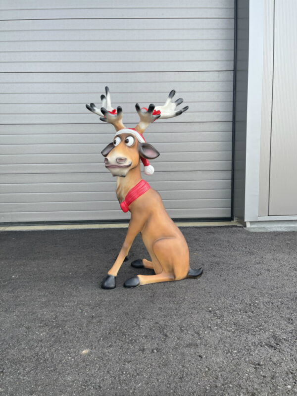 Weihnachtsdekofiguren Rudolf Rentier mit Elfe, 140 cm hoch 4