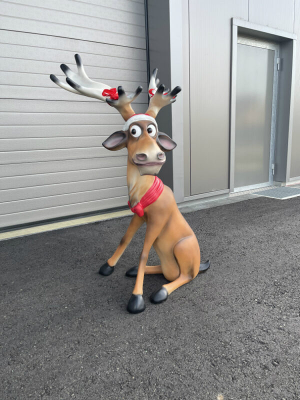 Weihnachtsdekofiguren Rudolf Rentier mit Elfe, 140 cm hoch 5
